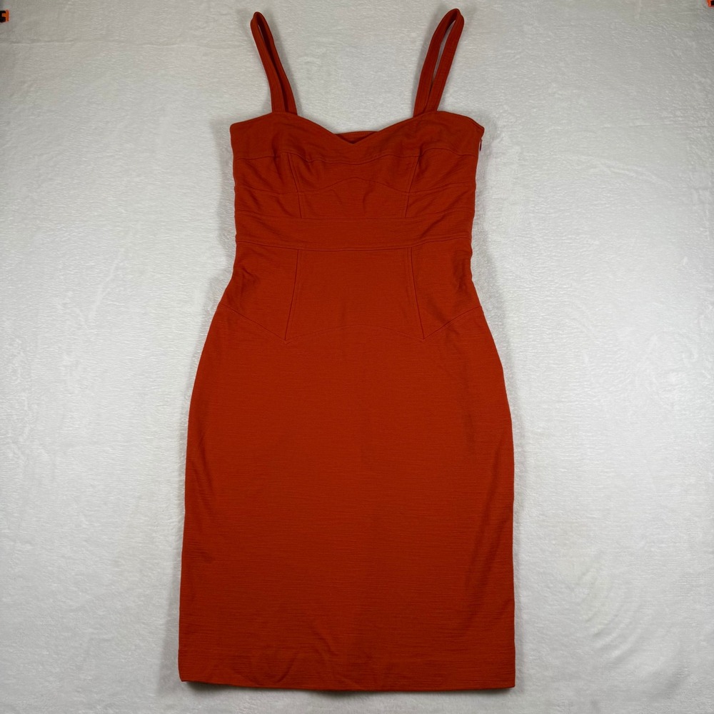 Diane von Furstenberg Slippery Orange Bodycon Sheath Dress 6 D1309601P10